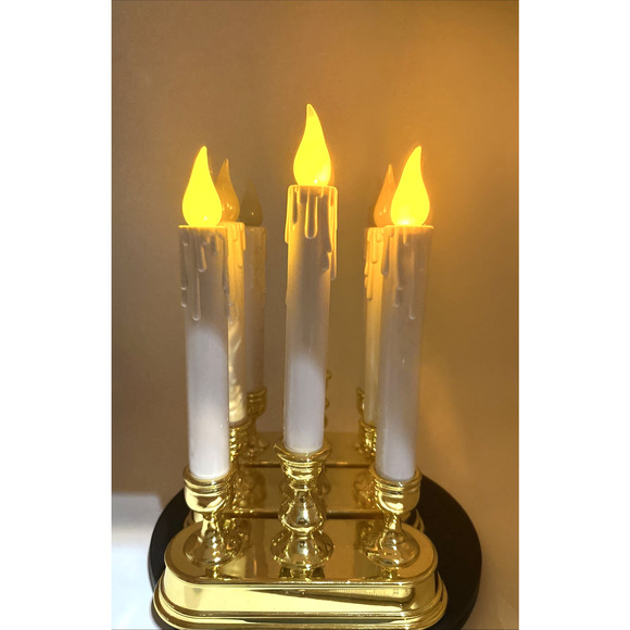 Set Of 3 LED Flickering Candolier Gold Home Accents Holiday - Picture 4 of 4